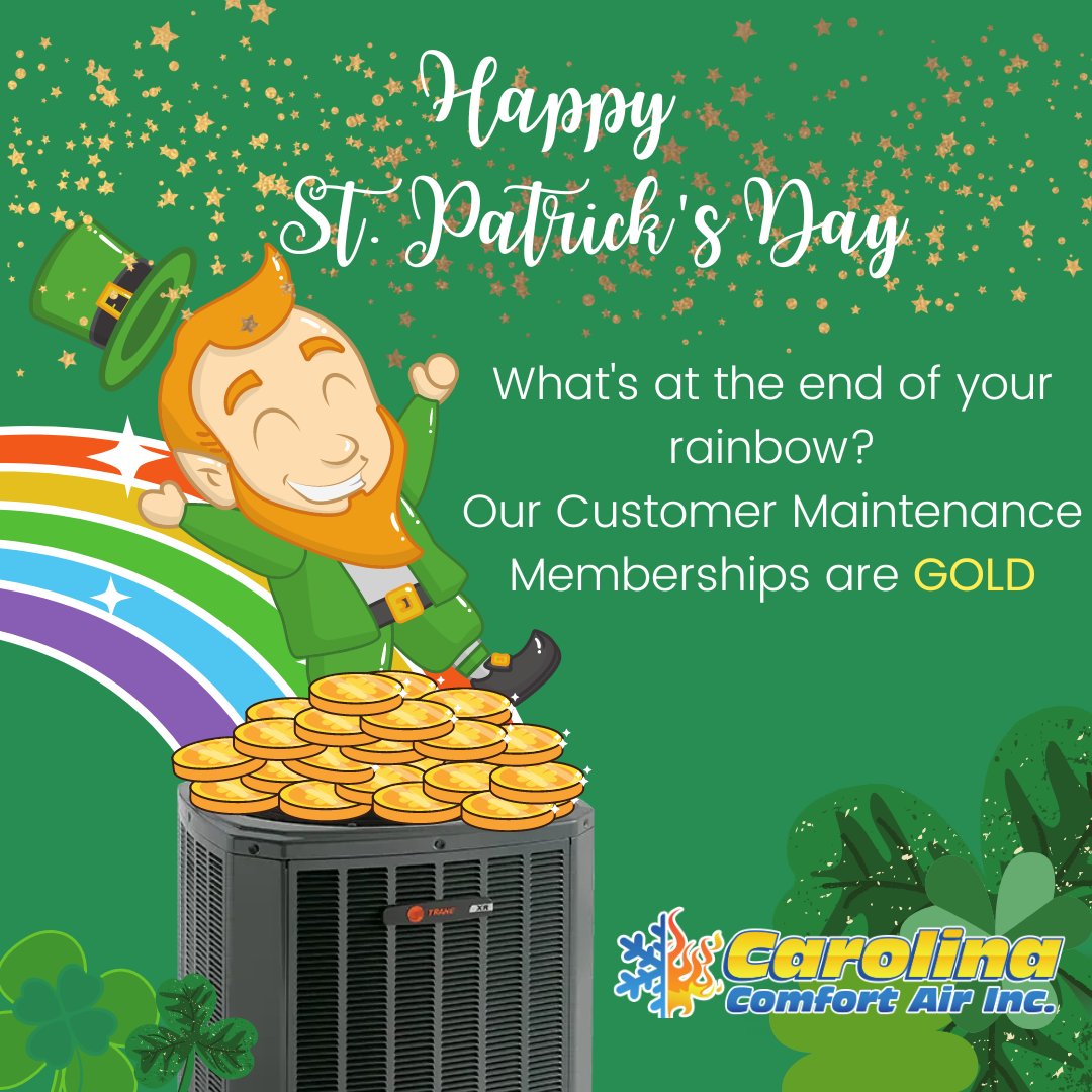 Find your pot of gold with our COMFORT services this #StPatricksDay! 🌈💰 #luckoftheIrish #green #gold #rainbow #hvac #comort #services