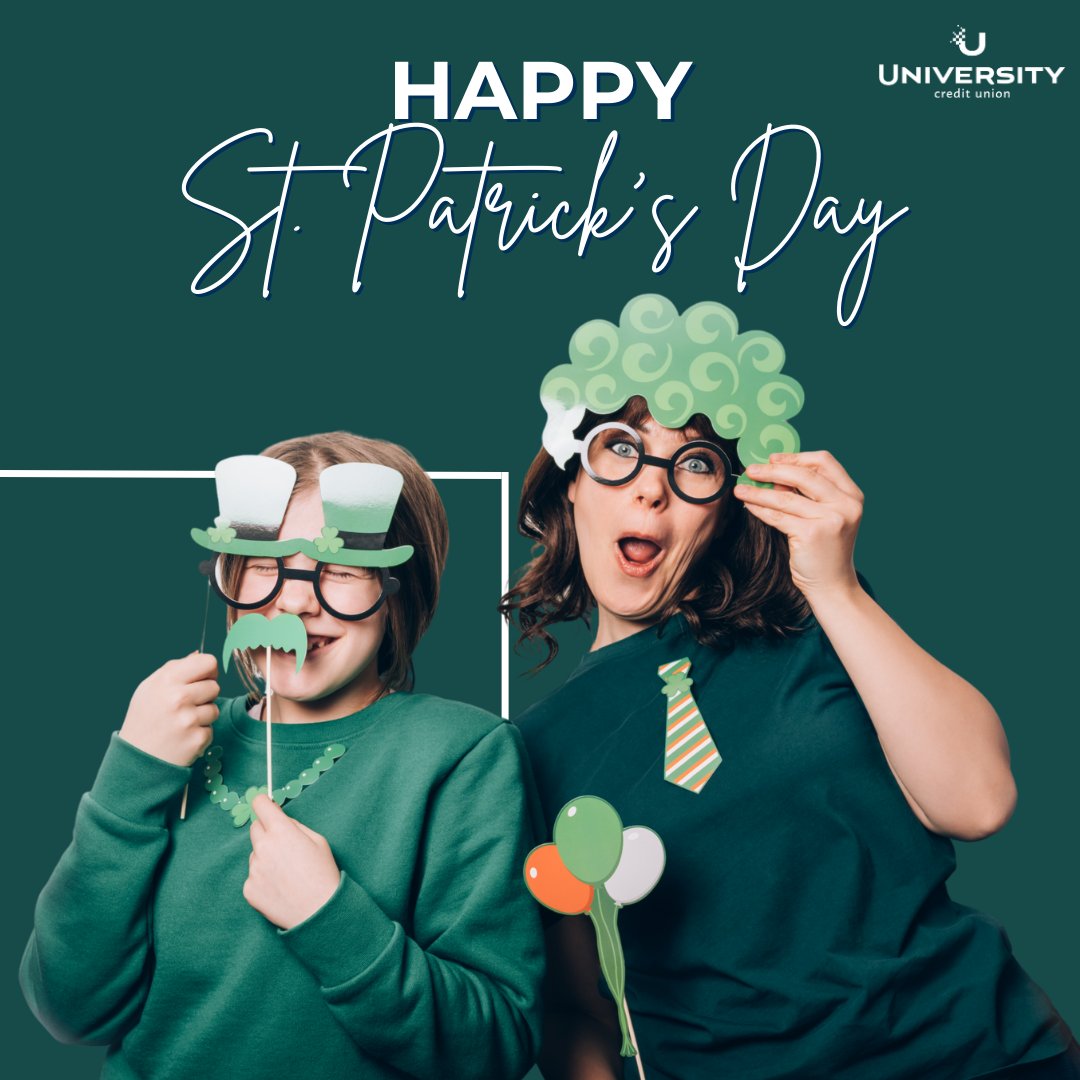 May your day be filled with good company, smiles, and a sprinkle of luck. ☘️ Happy #StPatricksDay from University Credit Union!