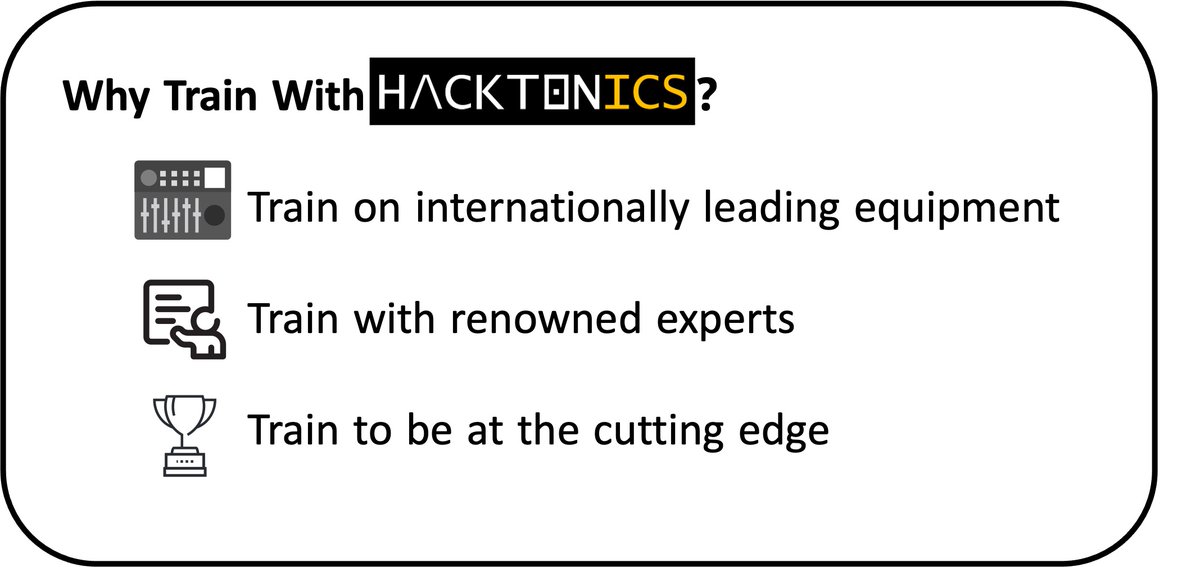 hacktonics's tweet image. Do you or your company require Industrial Control Systems security training, up-skilling or re-skilling? We have example courses on our website, but will work with you to create a training programme that best suits your needs - hacktonics.io/courses