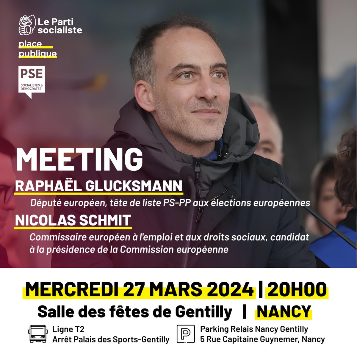 Nous aurons le plaisir d'accueillir le 27 mars à Nancy @rglucks1 et @NicolasSchmitEU. Deux voix qui portent en Europe face aux nationalistes et aux populistes qui avancent partout, face aux inégalités criantes, face au défi de la transition écologique. Soyons nombreux.