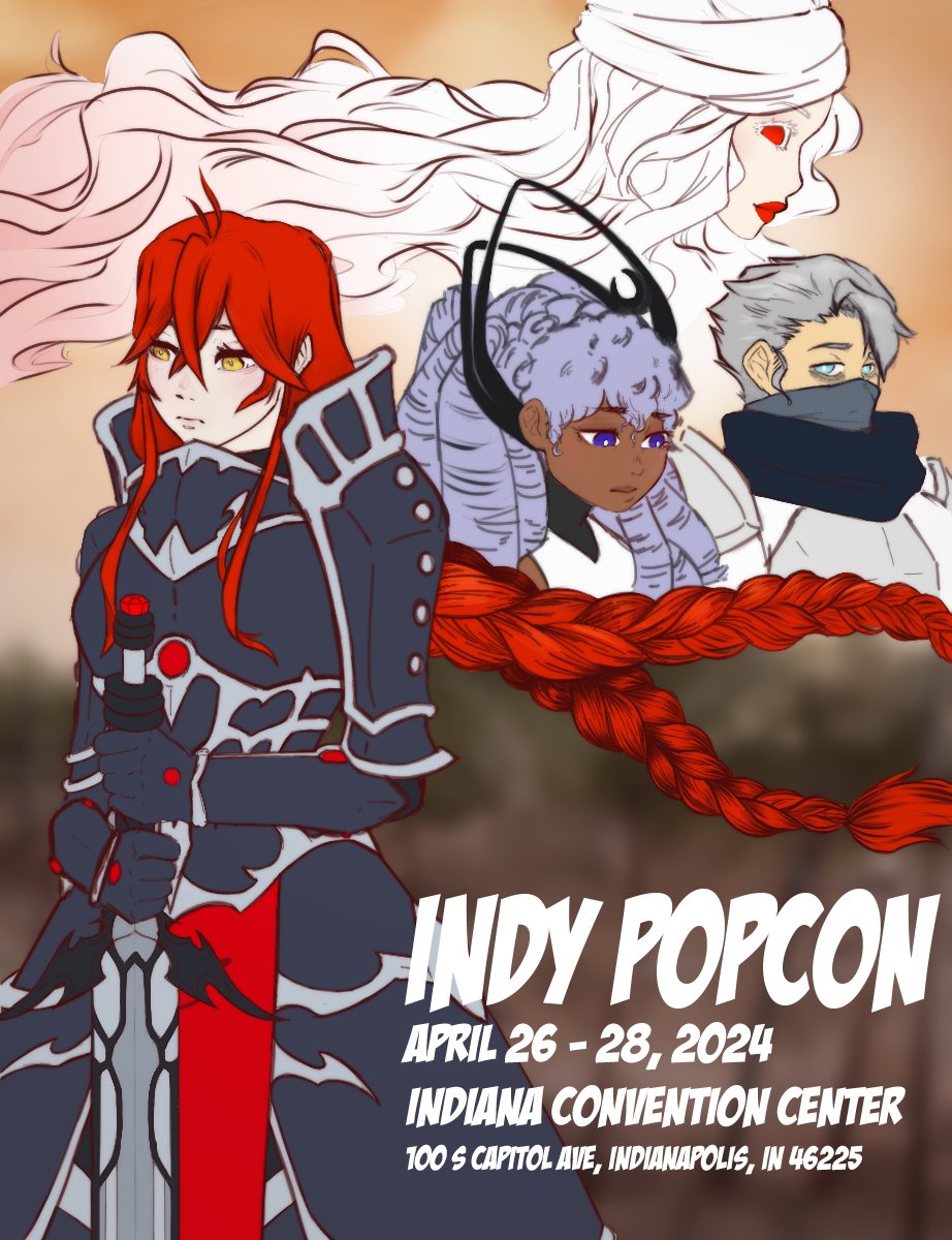 Our next stop will be at Indy PopCon April 26-28! If you happen to be in the area come check us out ♟️We are excited to showcase all the progress we have made in the past few months in a new sneak peek demo! 
#indiegame 
Promo art by @MissInkVixen