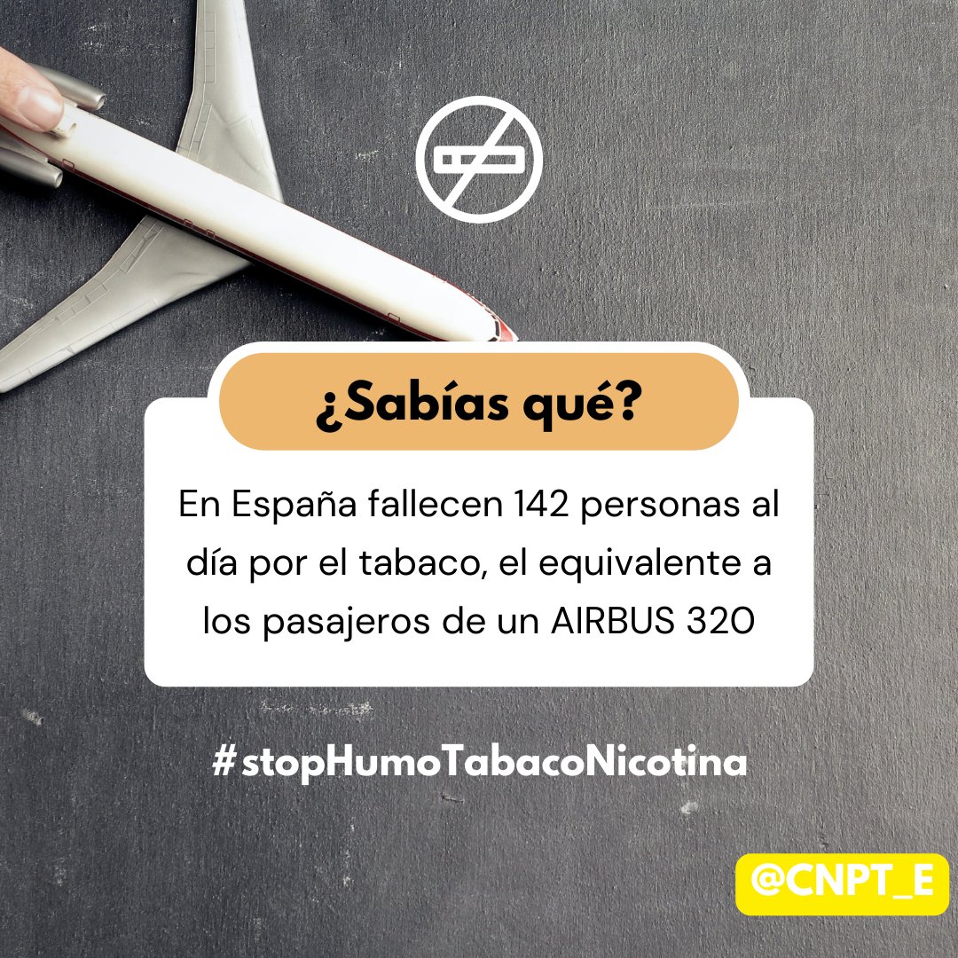 🧐 Merece la pena recordar algunos aspectos relacionados con el tabaco cuando <a href="/sanidadgob/">Ministerio de Sanidad</a> ha presentado el borrador del Plan Integral de Tabaquismo a las CCAA.

🗣En España mueren 142 personas al día por el tabaco, como si cada día se estrellara un AIRBUS 320 sin supervivientes.
