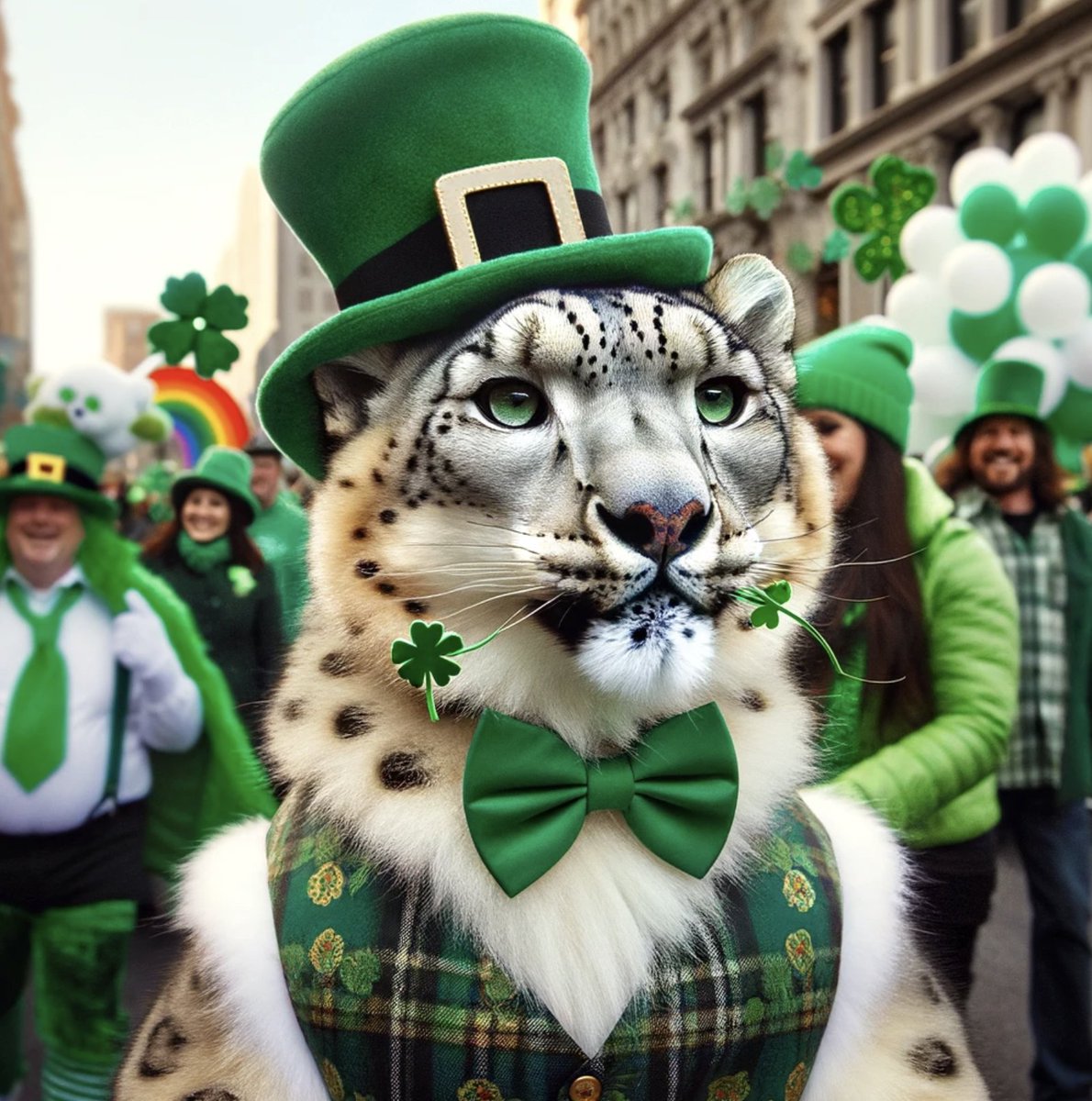 SNOWLEPPY's tweet photo. Happy Saint Patrick's Day! Leppy wif Shamrock. 

$SNLP $AVAX #Avalanche #StPatricksDay https://t.co/dYUY9DNiqh