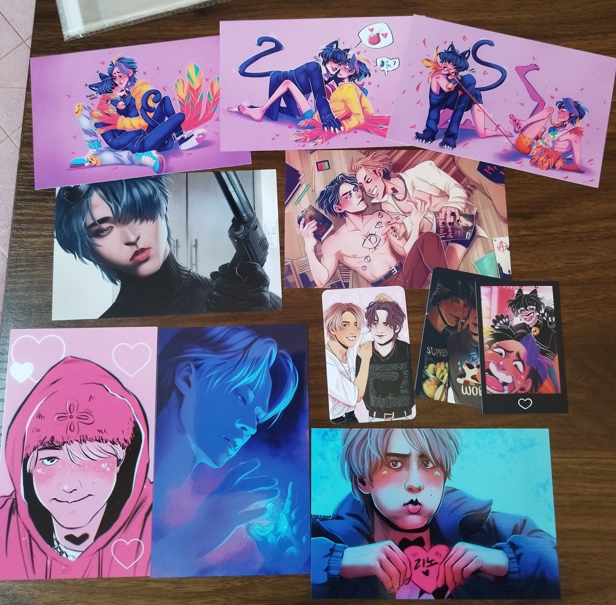Shamaiiow's tweet photo. I finally had time to get @jellowrites prints at the post office and I'm definitely never disappointed omg look at that! I finally finished my wall of prints 🥹
Thank you so much again for everything, it was perfect and damn I need to get a bigger apartment for more room! 🫣 https://t.co/xYhQ5JlbiF