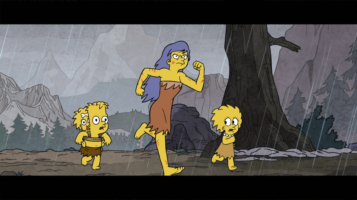 TheSimpsons's tweet photo. This family could survive in any time... right? 

#TheSimpsons is all-new in ONE WEEK! New episode Sunday, March 24 on @FOXTV, next day on @hulu. https://t.co/TWFKvkb9cd