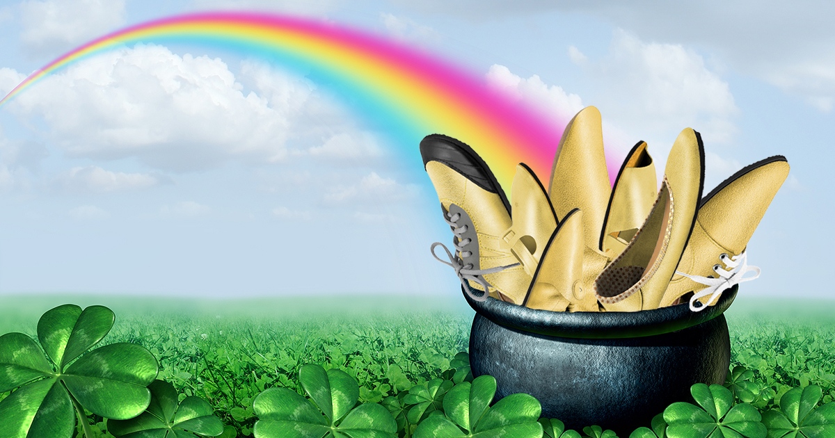 Happy Saint Patrick's Day!🍀 We hope you find a pot o' gold of your own today. As for us? YOU (and shiny gold shoes) are what’s at the end of our rainbow, and we're lucky to have you! ✨🌈