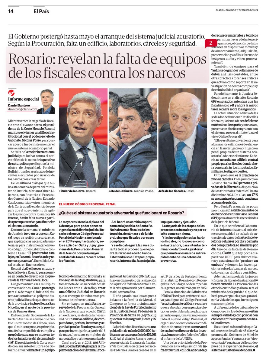 Justicia rosarina: un nuevo impulso para integrar un sistema judicial moderno y eficaz.
Designaciones de fiscales y peritos para atender las necesidades de una ciudad acechada por el crimen.