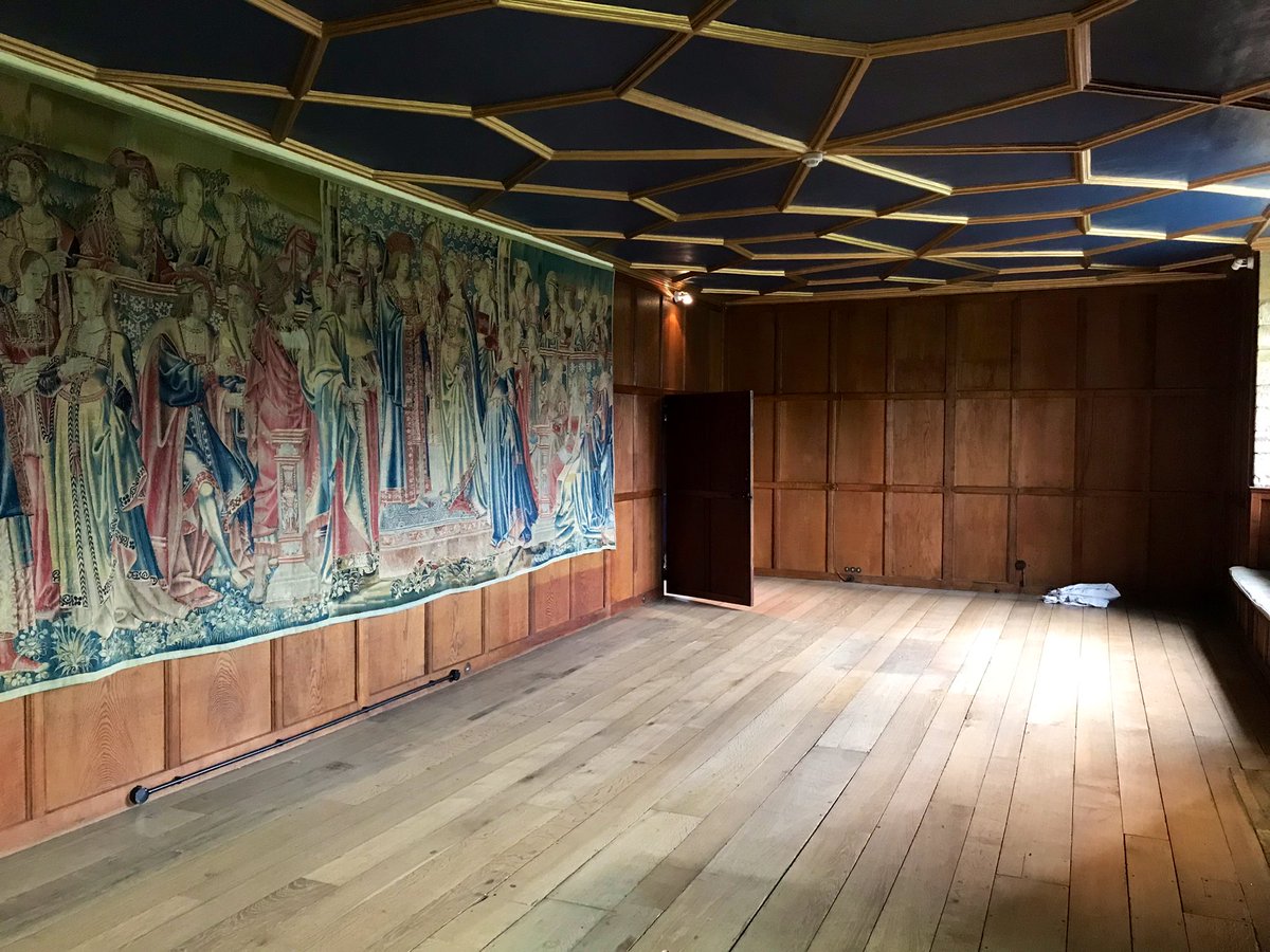 Very exciting to see the floor upstairs at Hever Castle – once the private family rooms of #AnneBoleyn & her family – stripped bare & ready to set up as they would have looked in the 16th century. Enjoyed a “behind the scenes” tour to get a taste of what to expect this summer!