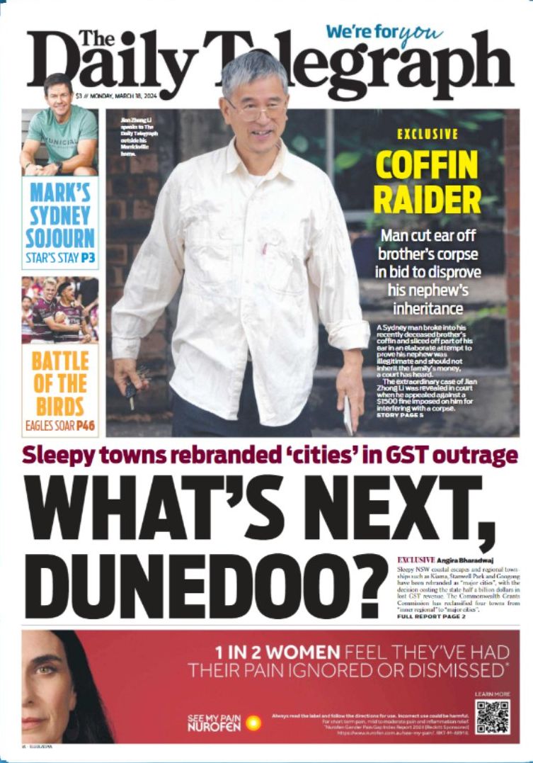 π΅ππππ πΏππππ πππππ’ π° (@ukpapers) on Twitter photo π¦πΊ What's Next Dunedoo?
β«The βmajor citiesβ which lost NSW half a billion dollars
β«<a href="/AngiraB_/">Angira Bharadwaj</a>
#frontpagestoday #Australia <a href="/dailytelegraph/">The Daily Telegraph</a> π¦πΊ π¦πΊ What's Next Dunedoo?
β«The βmajor citiesβ which lost NSW half a billion dollars
β«<a href="/AngiraB_/">Angira Bharadwaj</a>
#frontpagestoday #Australia <a href="/dailytelegraph/">The Daily Telegraph</a> π¦πΊ