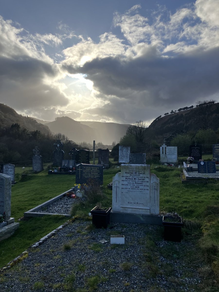 The ruined Abbey of Glendalough, founded by St. Kevin,