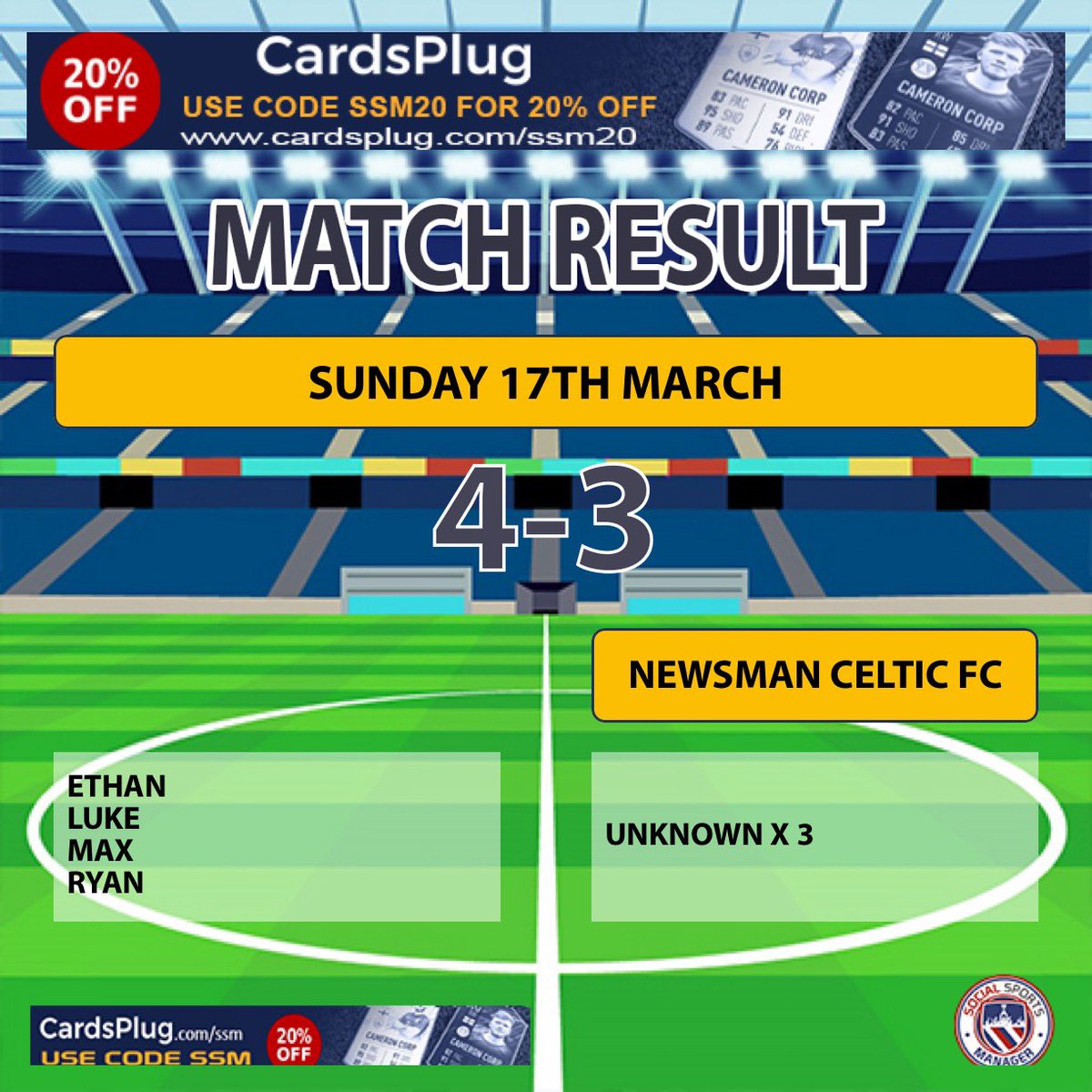 FT’ Salhouse Rovers FC 4-3 Newsman Celtic FC

After going 3-1 down we rallied it back to win 4-3! Goals from Ethan, Luke, Max and Ryan see us take all three points. Huge battle today from all the lads! MOTM <a href="/ncfcmaxparso/">MPW</a> for his goal and consistent threat down the left! 🍺 

#UTR