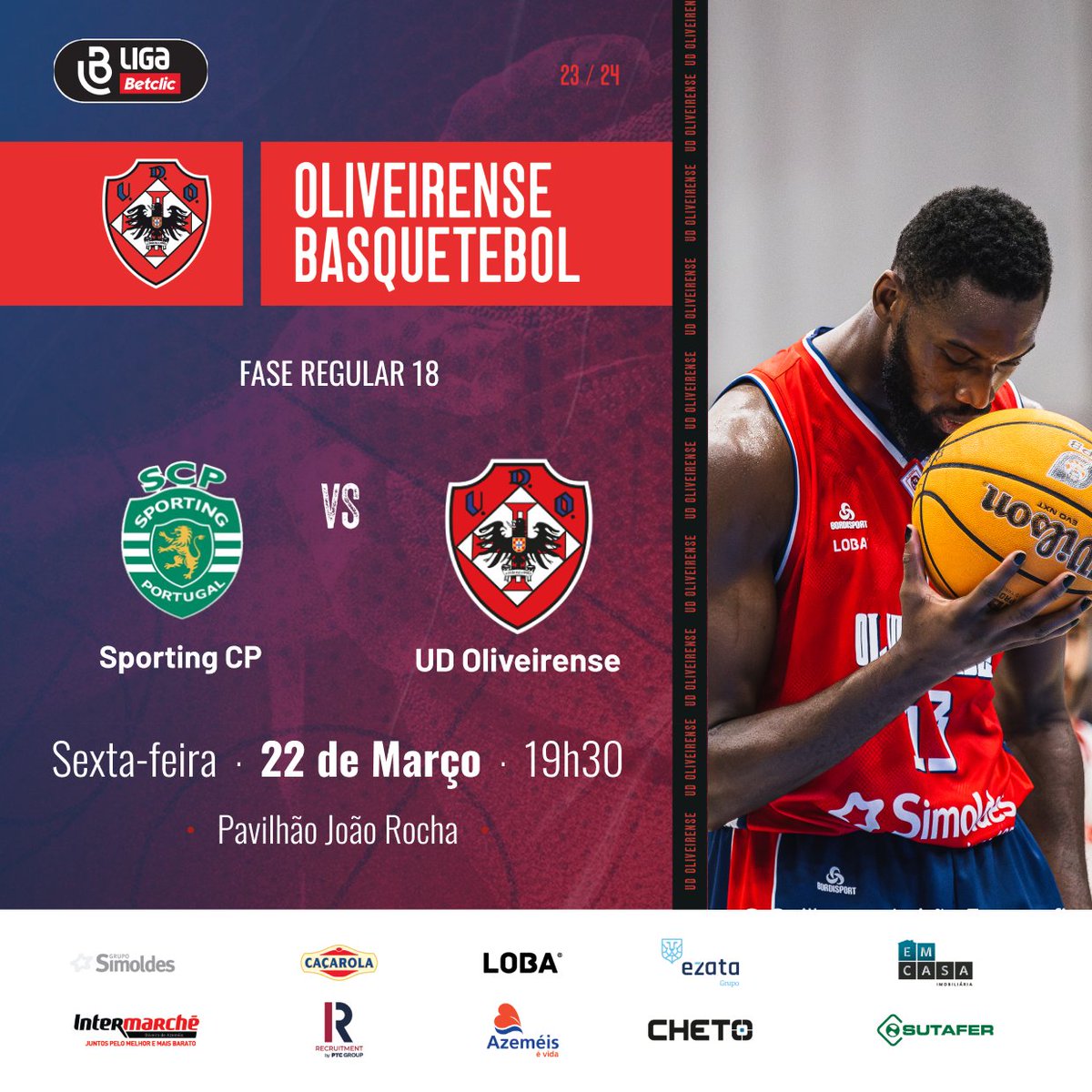 Teremos mais um espetáculo esta sexta-feira! 👀 Convocamos todos os oliveirenses a apoiarem a nossa União, seja presencialmente ou à distância. 😁 Contamos contigo para este jogo frente ao <a href="/SportingCP/">Sporting CP</a>! ❤️💙

🎥 Transmissão na FPBtv 📺

#UDObasket #SomosUnião