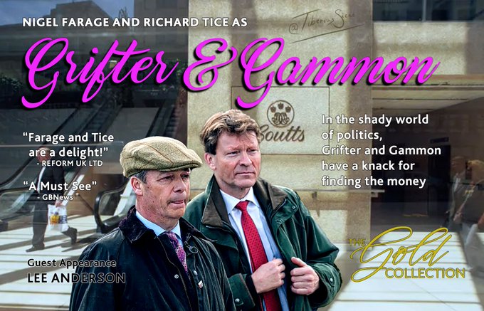 A new TV Series "Gold Edition" Box Set has just been released - Grifter and Gammon staring Nigel Farage<a href="/tag/cpc2023"class="tags"><span>#cpc2023</span></a><a href="/tag/torypartyconference"class="tags"><span>#torypartyconference</span></a>