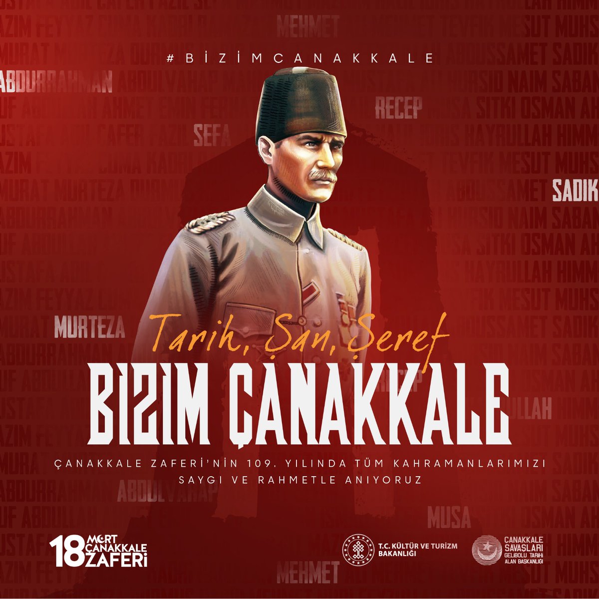 Tarihi, Şan ve Şerefi ile Bizim Çanakkale!  

Kahramanlığın ve vatan sevgisinin simgesi olan Çanakkale Zaferi'nin 109. yıl dönümünü gururla kutluyor, tüm Kahramanlarımızı saygı ve rahmetle anıyor, onların izinde yürümeye devam ediyoruz.  #18mart #18martzaferi #çomü <a href="/TarihiAlan/">Çanakkale Tarihi Alan Başkanlığı</a>