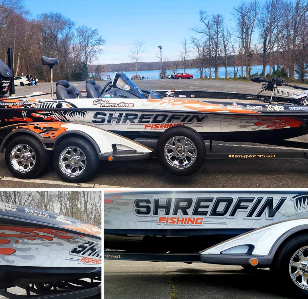 We may be biased, but Jay Perkin's #ShredFin boat wrap is 🔥🔥🔥🔥