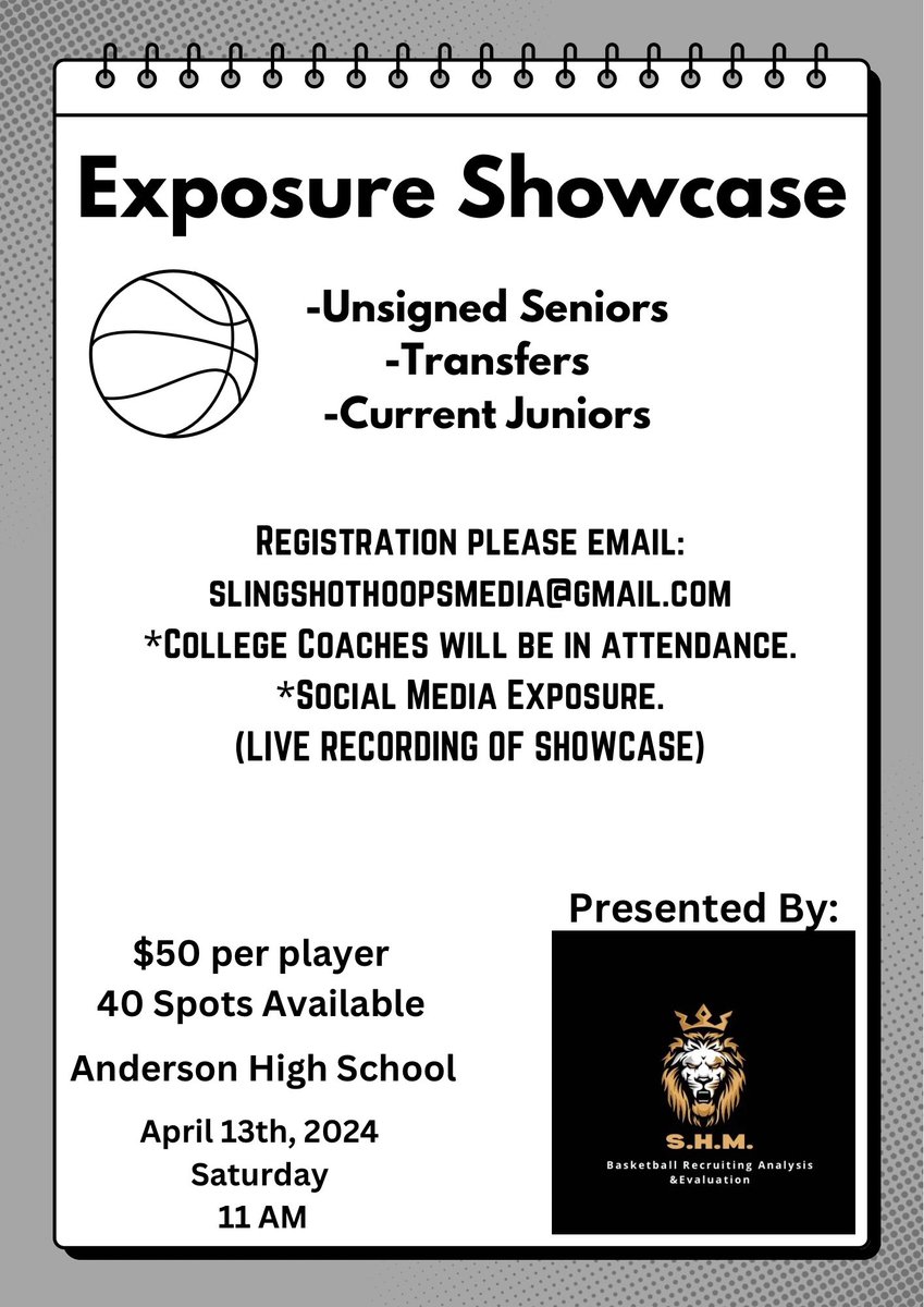 🦁Spread the word!🦁 Unsigned seniors, transfers and current juniors in central Texas: Slingshot Hoops is hosting an Exposure Showcase to get more eyeballs on really talented hoopers. College coaches will be in attendance as well as a chance for some media exposure. DM for…