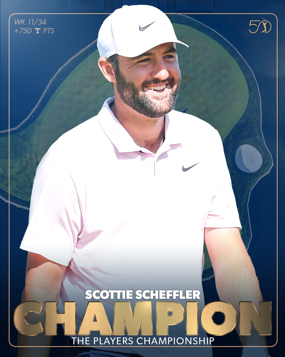 BACK-TO-BACK!! Scottie Scheffler is the first player in history to win consecutive @THEPLAYERS titles! 🏆🏆