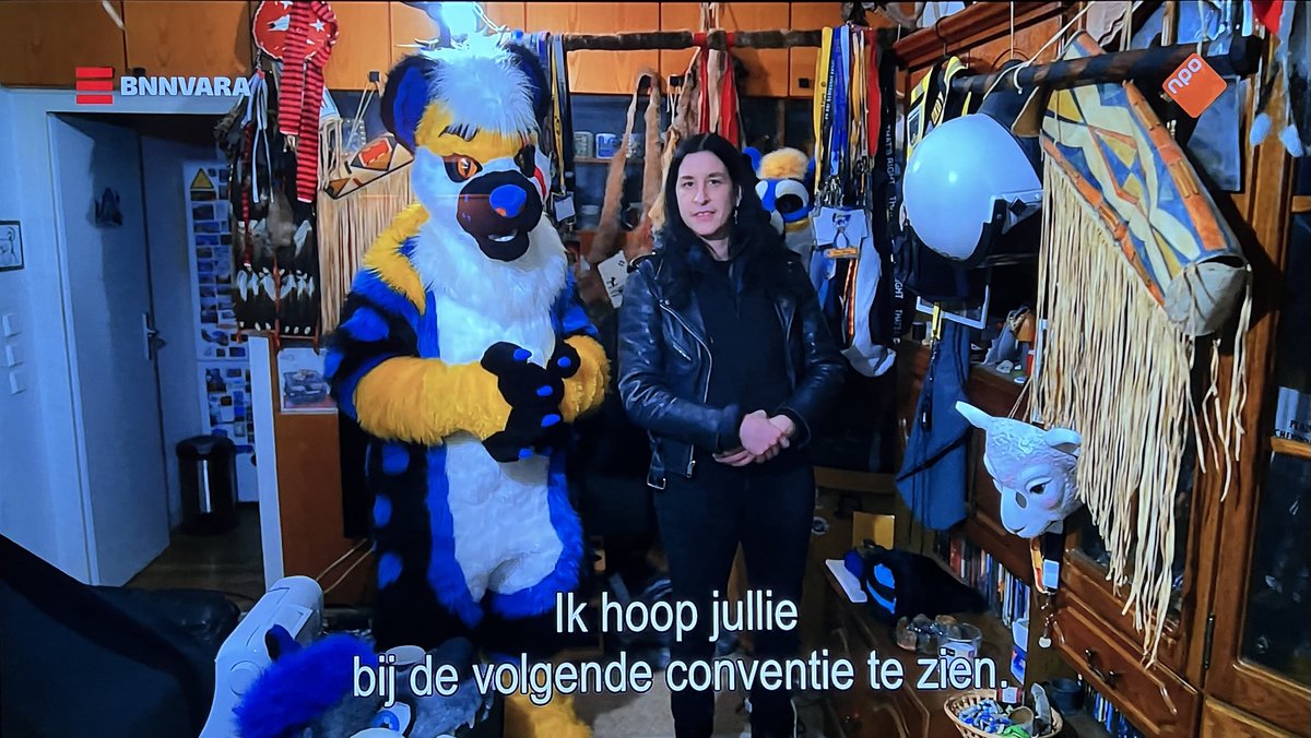 It's been some time since I last came across furries on national television. But with this show Nachtdieren (nocturnal animals) it was bound to happen some time. Can recommend the show btw! This specific episode will air next Sunday at 20:50.
Can't seem to find the suiter :c