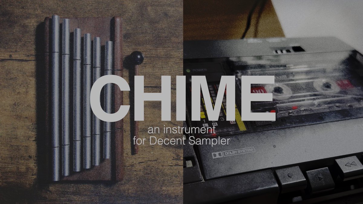 dane_zone's tweet photo. Just dropped a cool chime instrument for Decent Sampler as a bonus for my recent percussion sample pack. Includes the option to use samples recorded direct to comp, to 1/4” tape or to cassette tape. check out some sounds here https://t.co/hGqOwaTm38 https://t.co/FWkUnaepk3