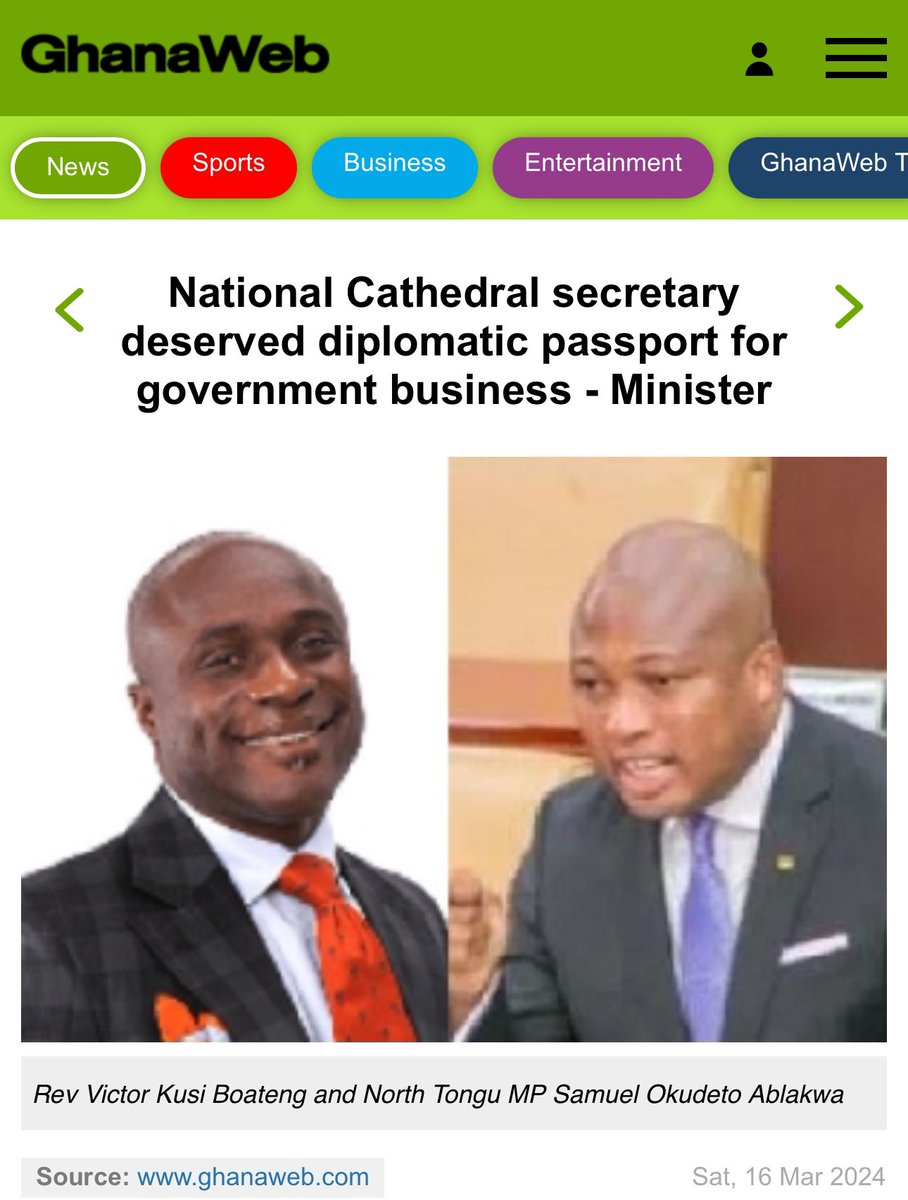 What a Republic! Ghana’s Foreign Minister confirmed to Parliament on Friday in a response to my parliamentary question that she indeed issued a diplomatic passport to Rev. Victor Kusi Boateng in the name Kwabena Adu Gyamfi with a different date of birth and completely distinct