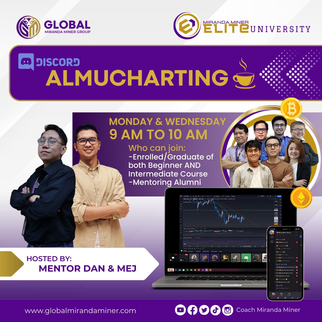 gmmg_official's tweet photo. 📢 [ANNOUNCEMENT] to ALL Elite University Students (presently enrolled on BOTH Beginner AND Intermediate/Alumni students)

⏰  Our #Almucharting every Monday and Wednesday: 9:00 AM to 10:00 AM
⏰  #FridayMenteeSupport: 9:00 AM to 10:00 AM

#EliteUniversity https://t.co/6T2pY0wmV7