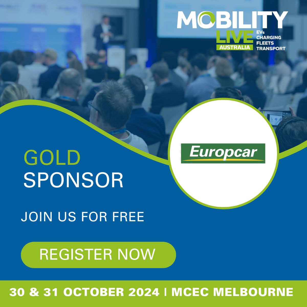 Thrilled to welcome Europcar as a Gold Sponsor for Mobility LIVE 2024! 

Join us on 30 & 31 October at the Melbourne Convention & Exhibition Centre for an incredible showcase of mobility innovation. Let's drive into the future together with Europcar! 

#Europcar #MobilityLIVE