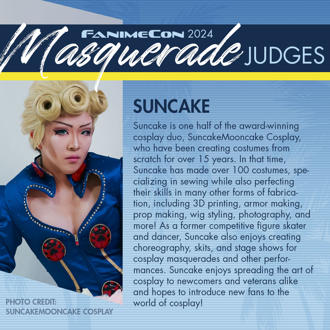 FanimeCon's tweet photo. Introducing our 2024 Masquerade Judges! Today we are featuring "Suncake". https://t.co/XkDHzKVlAy