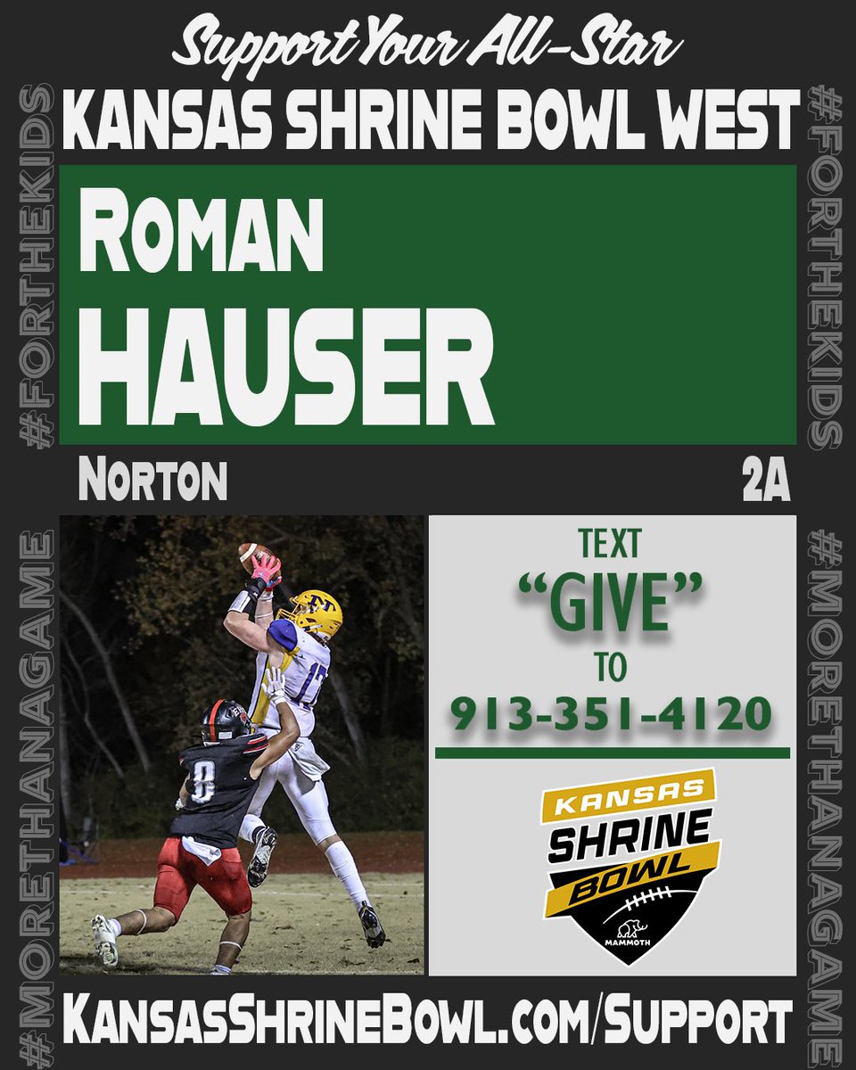 Kansas Shrine Bowl Text-to-Give Graphic <a href="/RomanHauser13/">Roman Hauser</a> <a href="/NtBluejay/">Norton Athletics</a>