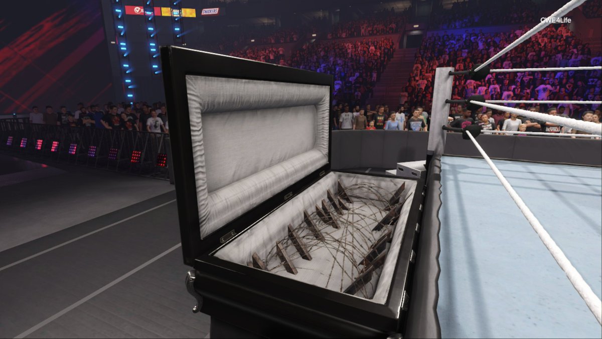 #WWE2K24 Custom Barbed Wire Casket match arena template

Now available on CC
#1. BarbedWireCasket
#2. BarbedWire
#3. CWE4Life

can be re-uploaded
Casket match type must be selected to work, otherwise you will just have floating barbed wire.
Enjoy!