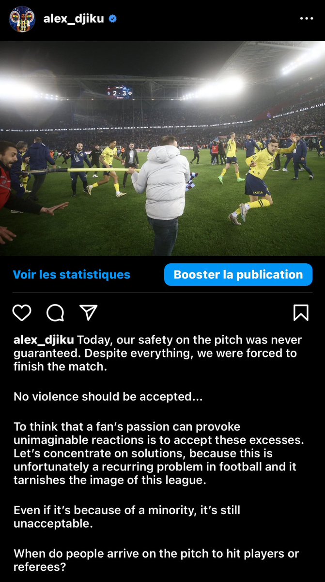 alex_djiku's tweet photo. Are these people fully aware of their actions or are they acting indiscriminately? 

I don't pretend to have the answer. In any case, a stadium ban for a few matches doesn't seem to be enough.

What sentences exist beyond football? Are they really dissuasive and sufficient?

 1/2 https://t.co/qLtwJH55sc