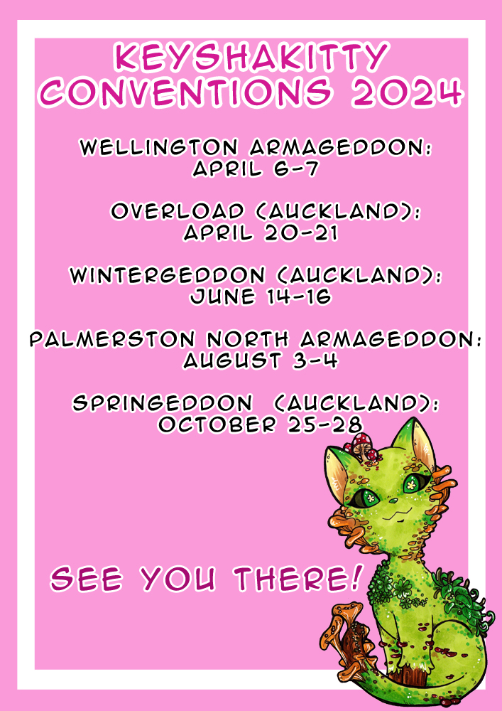 I know I rarely post here anymore but I figured I best post the convention line-up for the year before I forget. :) Table numbers only confirmed for the first two so far so need to update with all of those later.