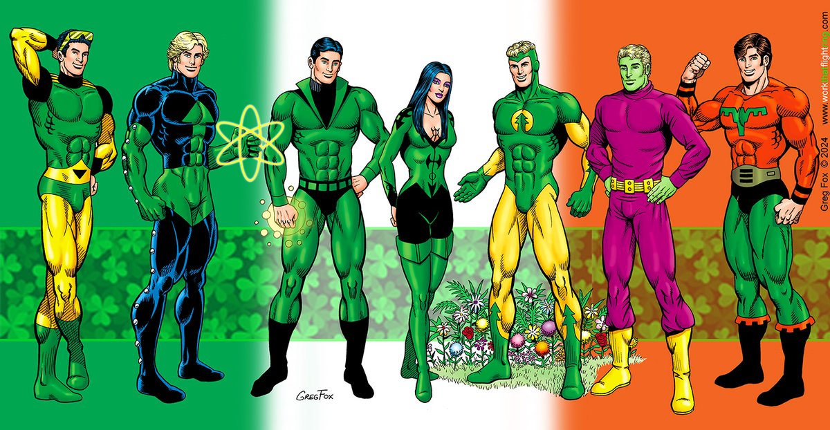 KyleComics's tweet photo. ☘️ It's that time o' year for the wearin' o' the green! ☘️ (or, in Brainiac-5's case...BEING green!) Revised to include a Sub!🍀 #LegionOfSuperheroes #Legion #LSH #DCcomics #DC #dcuniverse #longlivethelegion #Interlac #bronzeagecomics #silveragecomics #GregFox #stpatricksday https://t.co/o6Qfaf8Ab3