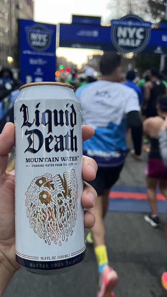 Was asked no less than 10 times if I was drinking a beer at the starting line. @LiquidDeath