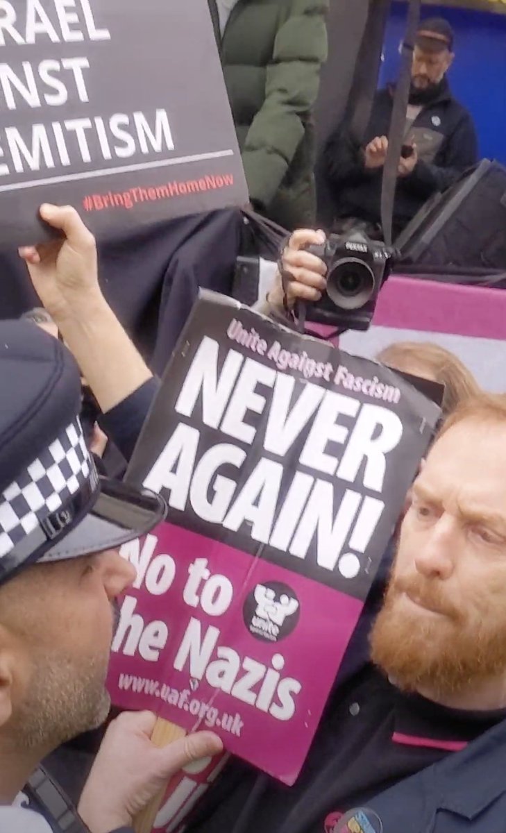 Despite being part of the march, and being clear that we are standing against anti-Semitism, those present at the rally ask the police to remove us.

The organisers claim they want to #StandUpToRacism...but clearly not when the victims of racism are Israeli.