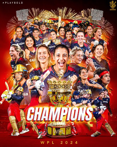 mkpranesh's tweet photo. ಈ ಸಲ ಕಪ್ ನಮ್ದೇ!

ದೆಹಲಿ ಕ್ಯಾಪಿಟಲ್ಸ್ ವಿರುದ್ಧದ ಫೈನಲ್ ಪಂದ್ಯದಲ್ಲಿ ಎಂಟು ವಿಕೆಟ್‍ಗಳ ಅಂತರದಿಂದ ಜಯಗಳಿಸಿ, ವುಮೆನ್ಸ್ ಪ್ರೀಮಿಯರ್ ಲೀಗ್ (WPL) ಕಪ್ ಮುಡಿಗೇರಿಸಿಕೊಂಡ ಮಹಿಳಾ ಆರ್‌ಸಿಬಿ ತಂಡಕ್ಕೆ ಹೃತ್ಪೂರ್ವಕ ಅಭಿನಂದನೆಗಳು.

#PlayBold #ನಮ್ಮRCB #WPL2024 #WPLFinal #RCB https://t.co/7vIGIfq8Qi