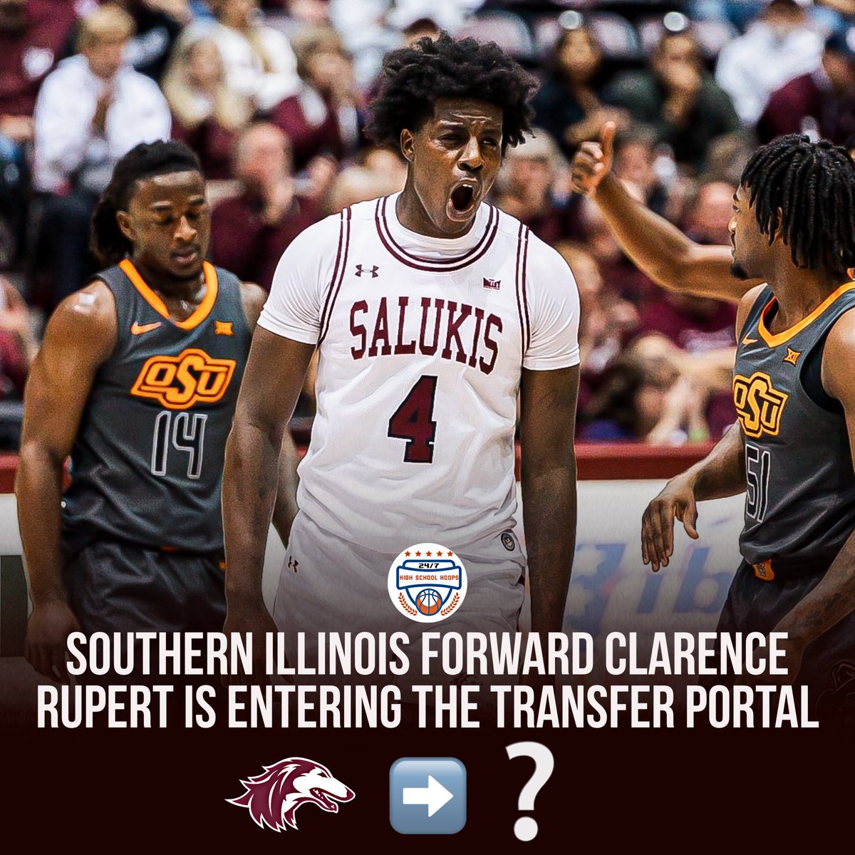 NEWS: Southern Illinois forward Clarence Rupert is entering the transfer portal, he tells me.

Rupert began his career playing one season at St. Peter’s, which included the Peacocks historic run to the Elite 8, before spending the last two years at SIU.

He averaged 7.3PPG,
