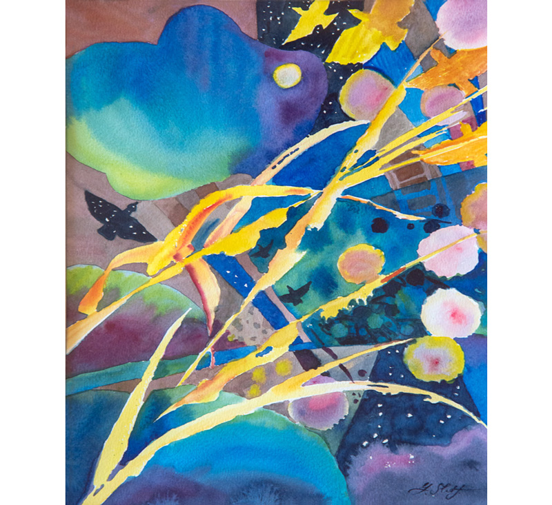 ValleyGallery's tweet photo. "Shadow of a Bird," is a watercolor by artist, Galina Shif. We love the bug's eye view of this painting, with grasses and flowers swaying overhead against a dusky blue sky.
#dusk #bugseyeview #birds #shadows #artwork #watercolor #contemporaryart #artgallery #walnutcreek https://t.co/kTlqRUKkVx