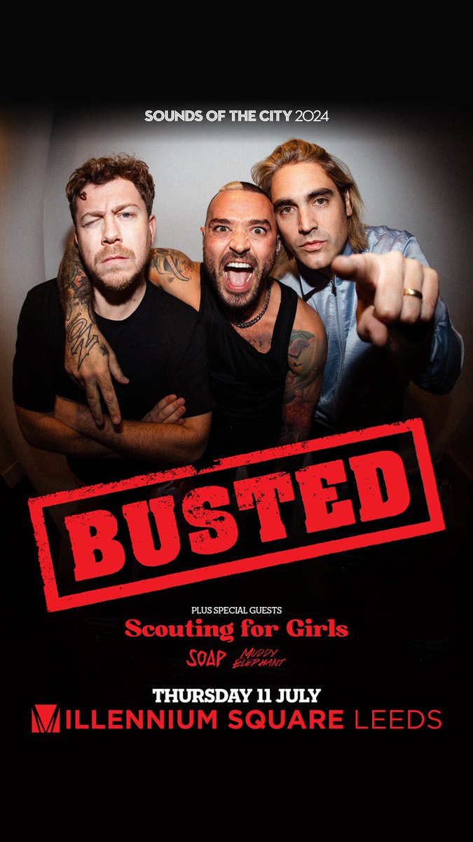 SO WE’RE SUPPORTING @Busted Yeah we can’t quite believe it either. We feel like kids again. BUSTED. We’re actually supporting BUSTED. The band that we grew up listening and rocking out in the bedroom to. Absolutely mega lineup with Scouting For Girls and @thebandsoap too! 🖤🐘