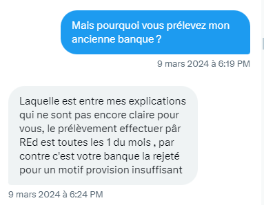 ClaireAllali's tweet photo. @REDbySFR Bonjour Marc, le service dédié m'a effectivement contacté, ils ont bien confirmé l'erreur de leur côté, et m'ont remboursé les frais associés. Je vous joins quand même quelques extraits de mes échanges avec mes 2 premiers interlocuteurs du service client... https://t.co/fAmyy6Cofs
