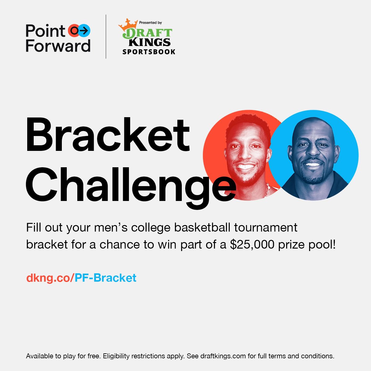 Happy Selection Sunday! 🏀 Don’t forget to sign up NOW and select your tournament winners TODAY on our @pointforward Bracket for a chance to win some of the $25,000 pool of cash. 💰 #dkpartner TAP IN 👉 dkng.co/PF-Bracket