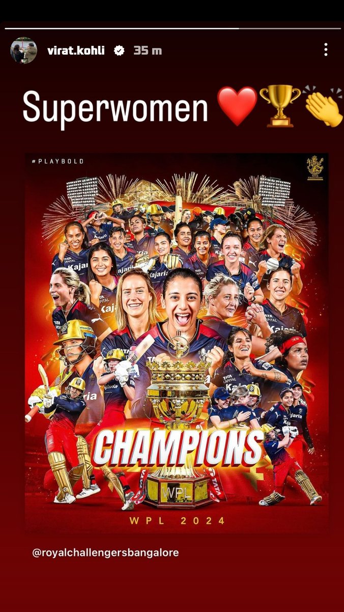 King Kohli Story for RCB 🥺💙😳 #RCB #rcbwin #RCBWomen #RCBvDC #WIPL #RCB #ViratKohli𓃵