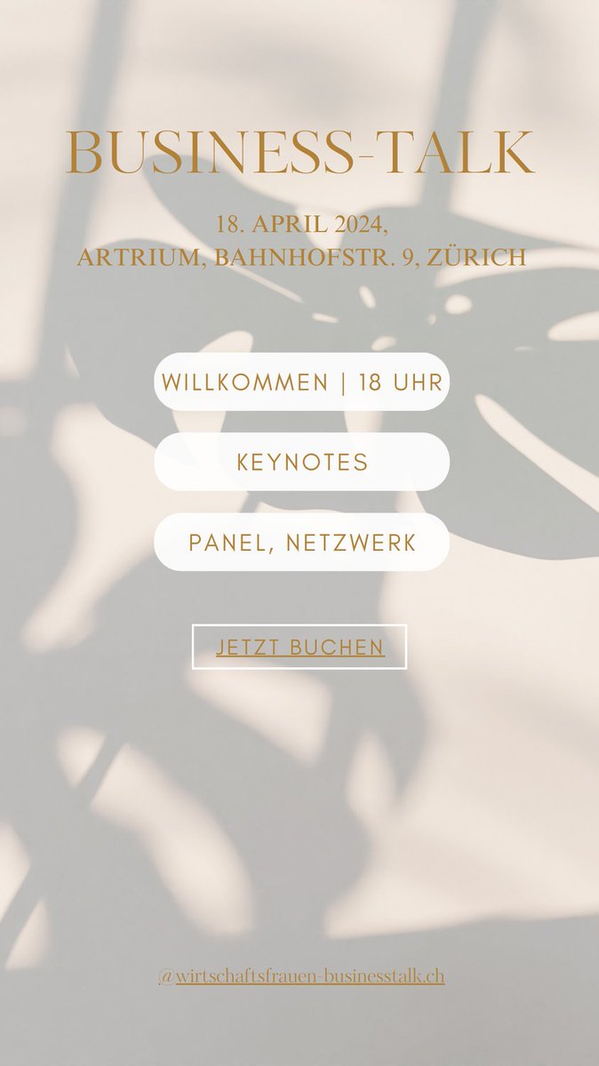 🌟Exklusiver Einblick: Erfolgreiche Unternehmerinnen im Rampenlicht! 🌟
Ich freue mich, Ihnen exklusiv die Möglichkeit zu bieten, in die faszinierenden Lebens- und Erfolgsgeschichten von inspirierenden Geschäftsfrauen aus der Schweiz einzutauchen.   

wirtschaftsfrauen-businesstalk.ch