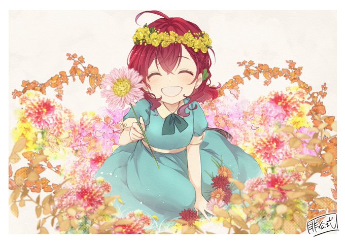 「flower wreath sitting」 illustration images(Latest)