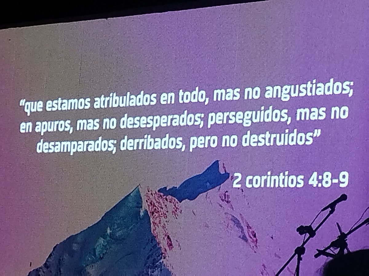 2 Corintios 4:8-9 RVR1960
[8] que estamos atribulados en todo, mas no angustiados; en apuros, mas no desesperados; [9] perseguidos, mas no desamparados; derribados, pero no destruidos