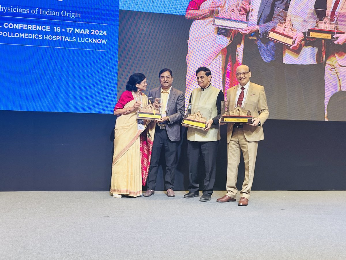 Dr Surya Kant got  felicitated by Dr Shailja Chaturvedi ( Georgian 1962 Batch) from Australia during International  Conference of Global  Association of Physicians of Indian Origin ( GAPIO) held at Hotel Centrum,  Lucknow on 16th and 17th March 2024.