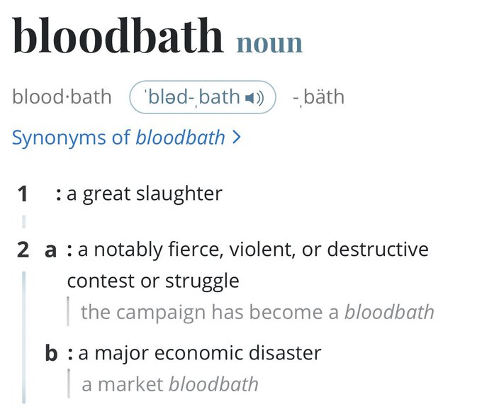 Word of the day is:

Bloodbath

#bloodbath #liberalmedia #contextmatters