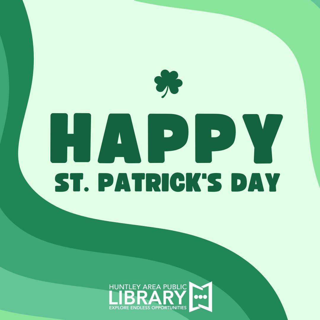 HuntleyLibrary's tweet image. Happy St. Patrick&apos;s Day from all of us at the Huntley Area Public Library 🍀 May your day be filled with luck and laughter! 

Check out our St. Patrick&apos;s Day Digital Library of Illinois collection: dlil.overdrive.com/nsl.../content…, available on Libby with your HAPL card. 💚