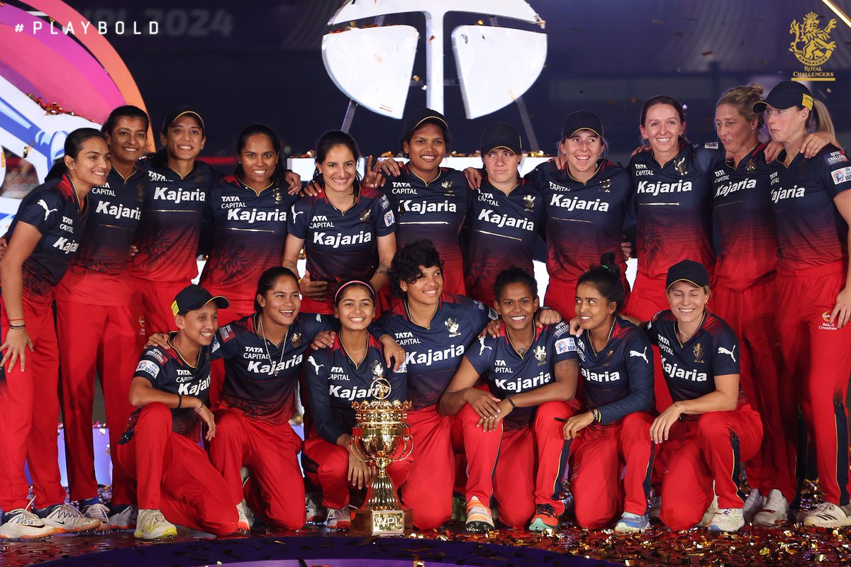 Cue the Golden Confetti, the Champions are here! 

Once a dream is now a reality! Take a bow, girls! 🙇‍♀️

#PlayBold #ನಮ್ಮRCB #SheIsBold #WPL2024 #WPLFinal #DCvRCB