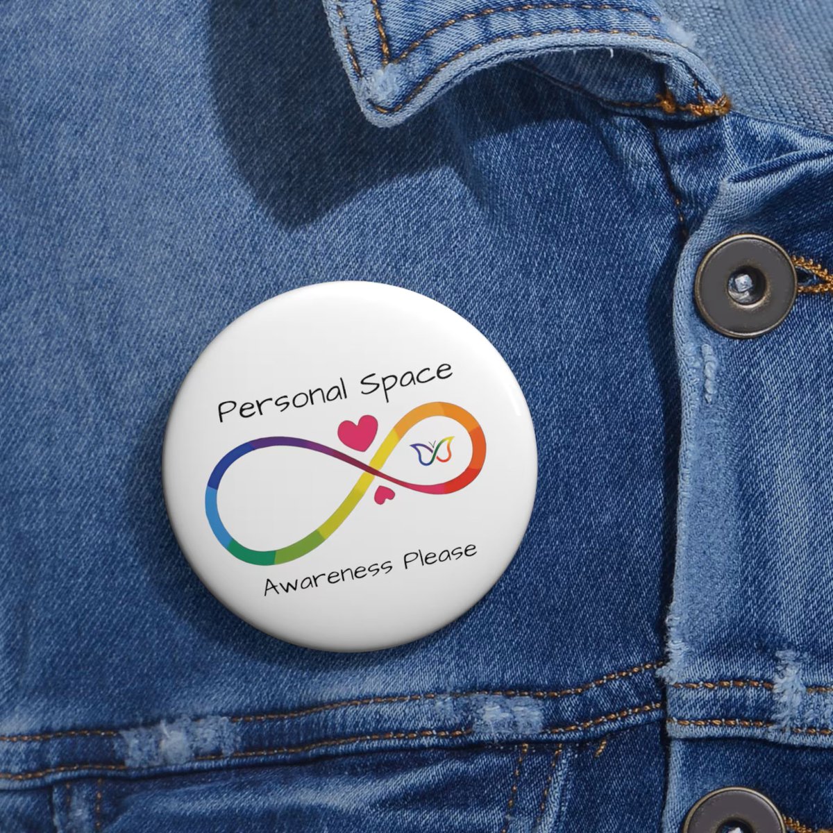 CustomStings's tweet image. Show the world you care with our 'Personal Space &amp;amp; Love Infinity' button. This little pin carries a big message for #SpectrumSupport #ADHDChampions #InclusiveFashion #HarmonyInDiversity [custombyblackbourn.etsy.com] Grab yours, share the vibe &amp;amp; follow for more! #LuckyWithCampingWorld