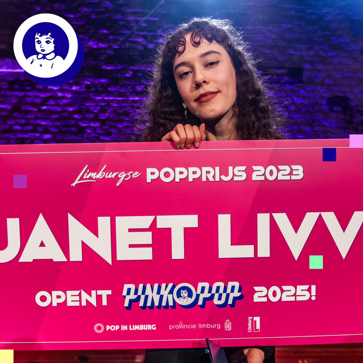 Live vanuit de Muziekgieterij in Maastricht werden de Limburgse Popprijzen zojuist uitgereikt. De categorie 'De Belofte' werd gewonnen door Janet Livv, en daarmee bemachtigt zij de openingsplek voor Pinkpop 2025! #Pinkpop #PP25